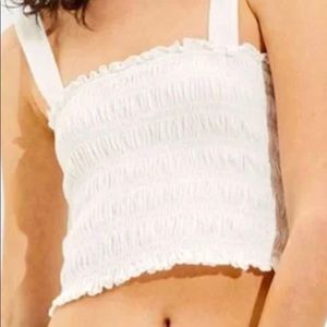 American Eagle, cropped/ruched square neck tank top, XS